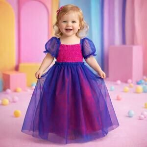 Toddler Girl’s Princess Tulle Dress Up Pink Purple Birthday Party Fancy 2T